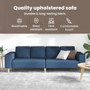 vidaXL Nappali Kanapé Kék 250 x 77 x 76 cm Poliészter