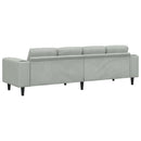 vidaXL Nappali Kanapé Világosszürke 250 x 77 x 76 cm