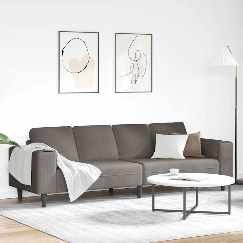 vidaXL Szövet kanapé párnával Világosszürke 208 cm Bársony anyag