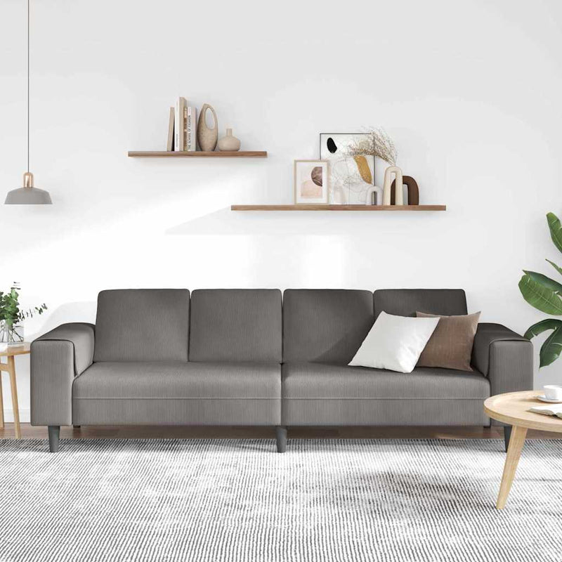 vidaXL Szövet kanapé párnával Világosszürke 208 cm Bársony anyag