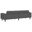vidaXL Kanapé Sötétszürke 250 x 77 x 76 cm Bársonyos szövet