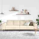 vidaXL Kanapé Krém 250 x 77 x 76 cm Bársonyos szövet