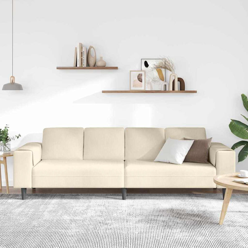 Szövet kanapé párnával Krém 208 cm Bársony anyag