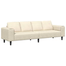vidaXL Kanapé Krém 250 x 77 x 76 cm Bársonyos szövet