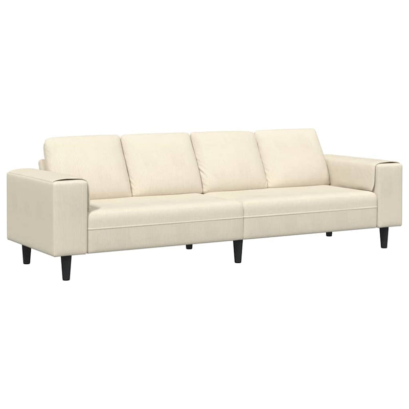 Szövet kanapé párnával Krém 208 cm Bársony anyag