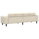 vidaXL Kanapé Krém 250 x 77 x 76 cm Bársonyos szövet