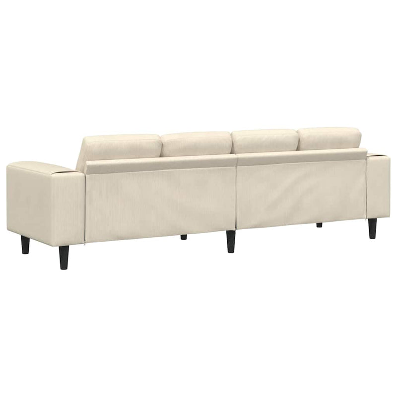 Szövet kanapé párnával Krém 208 cm Bársony anyag