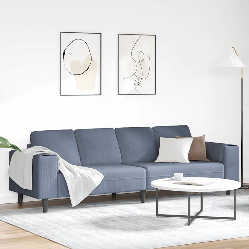 vidaXL Szövet kanapé párnával Kék 208 cm Bársony anyag