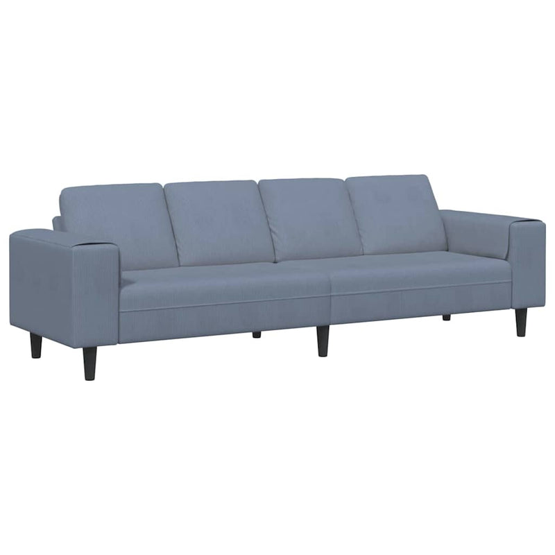 vidaXL Szövet kanapé párnával Kék 208 cm Bársony anyag