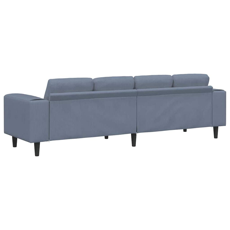 vidaXL Szövet kanapé párnával Kék 208 cm Bársony anyag