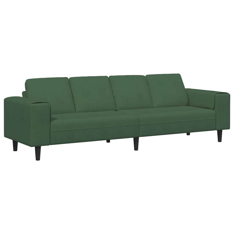 vidaXL Szövet kanapé párnával Sötétzöld 208 cm Bársony anyag