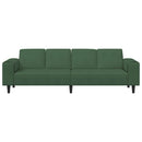 vidaXL Szövet kanapé párnával Sötétzöld 208 cm Bársony anyag