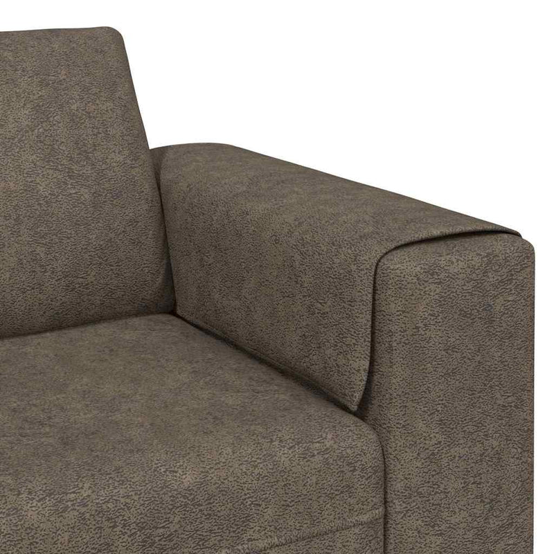 Kanapé Szett Sötétszürke Műbőr velúr