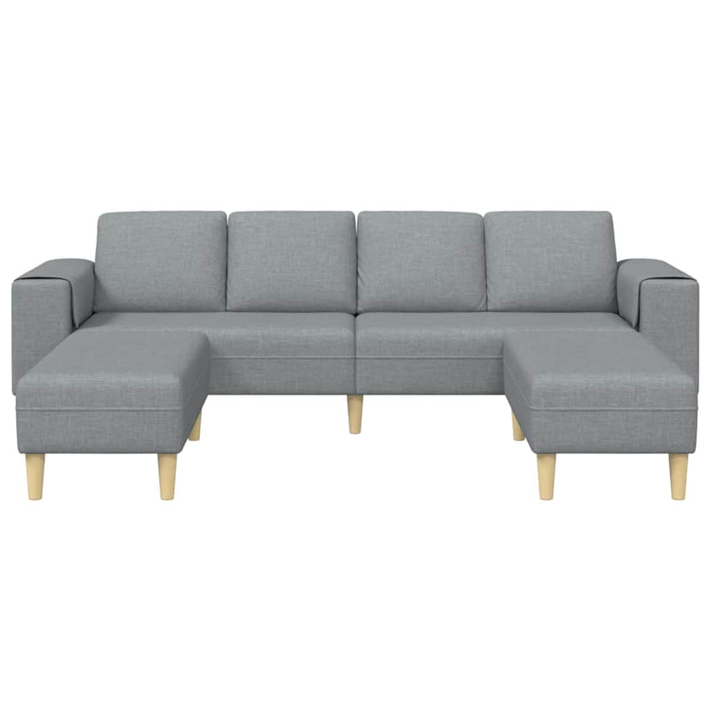 Kanapé Szett 3 pcs Világosszürke szövet
