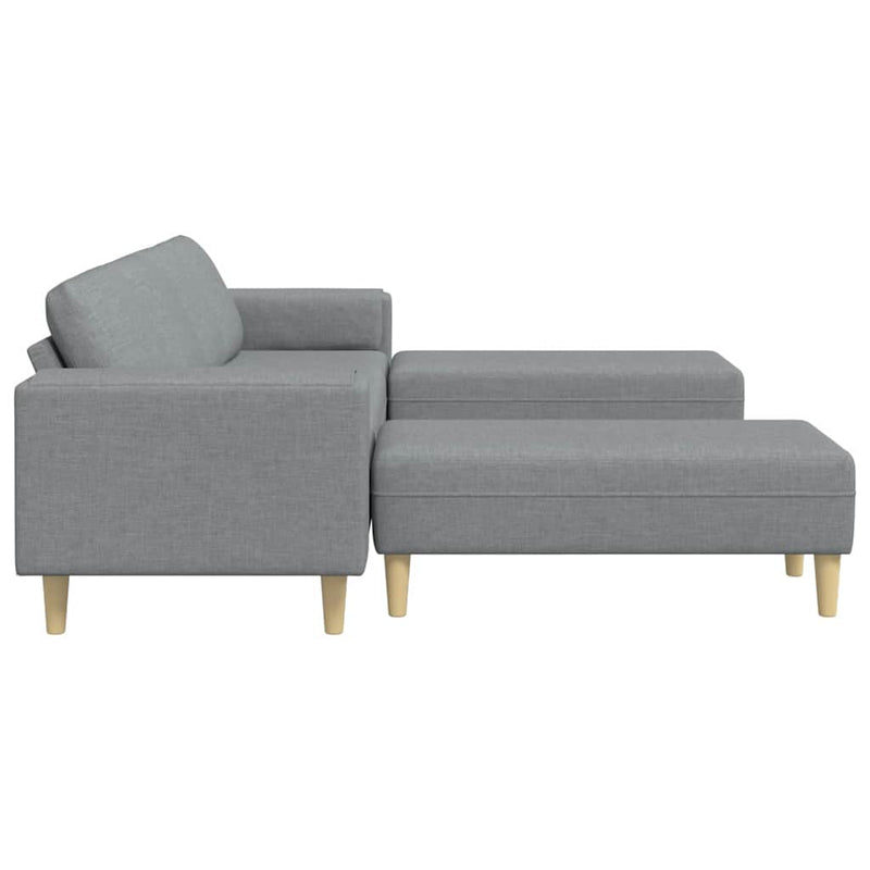Kanapé Szett 3 pcs Világosszürke szövet