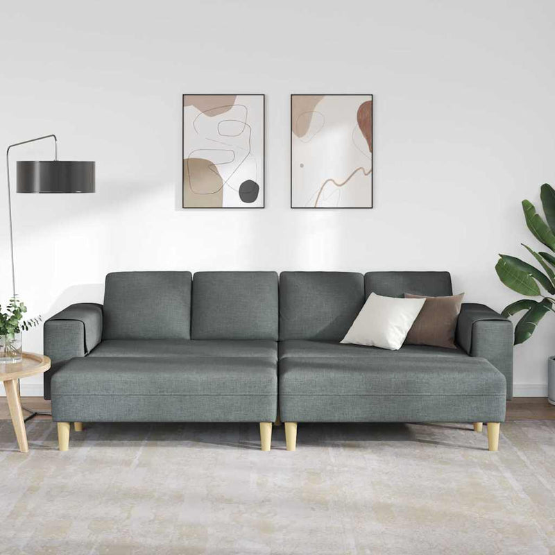 Kanapé Szett 3 pcs Sötétszürke szövet