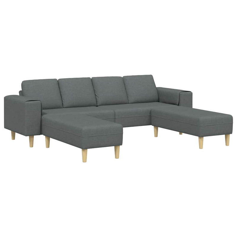 Kanapé Szett 3 pcs Sötétszürke szövet
