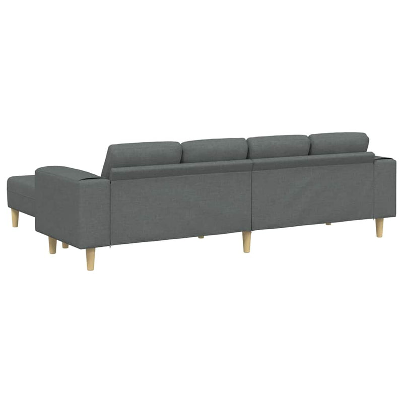 Kanapé Szett 3 pcs Sötétszürke szövet