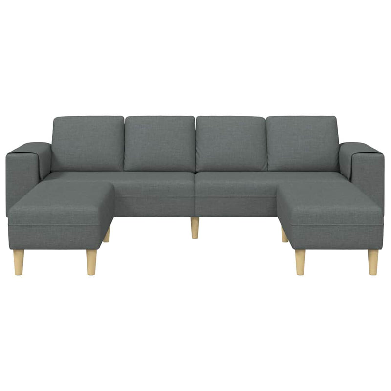 Kanapé Szett 3 pcs Sötétszürke szövet