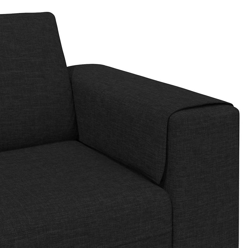Kanapé Szett 3 pcs Fekete szövet