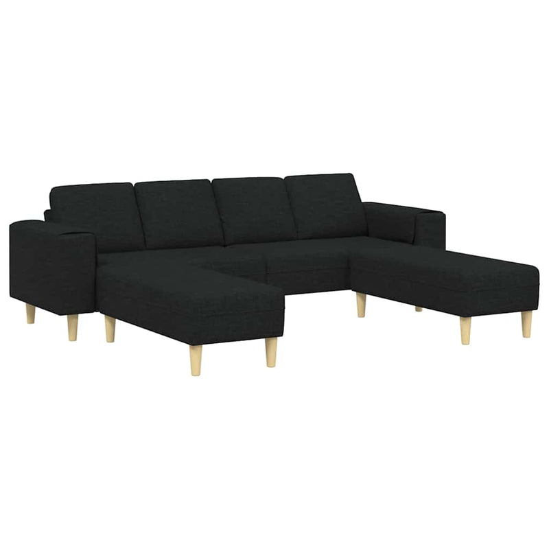 Kanapé Szett 3 pcs Fekete szövet