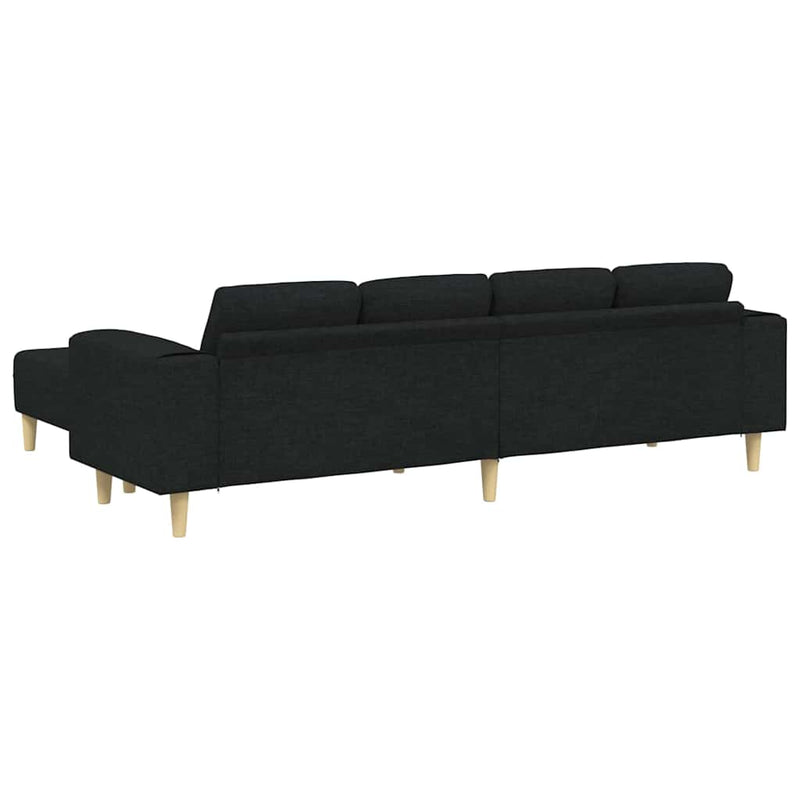 Kanapé Szett 3 pcs Fekete szövet