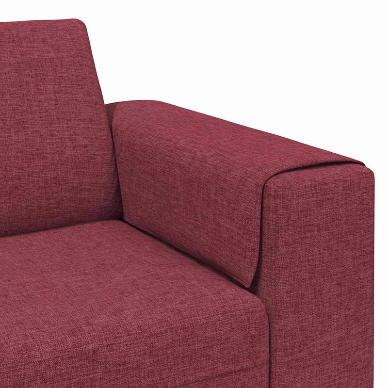 Kanapé Szett 3 pcs bordó szövet