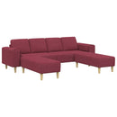 vidaXL Nappali Kanapé 3 pcs Bordó 250 x 188 x 76 cm Poliészter