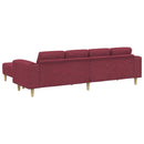 vidaXL Nappali Kanapé 3 pcs Bordó 250 x 188 x 76 cm Poliészter