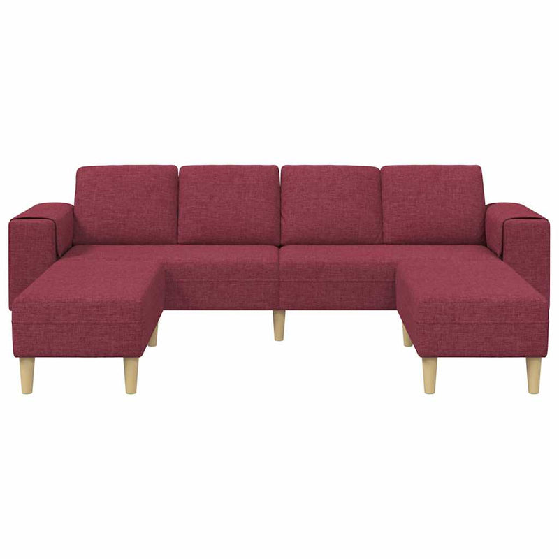 Kanapé Szett 3 pcs bordó szövet