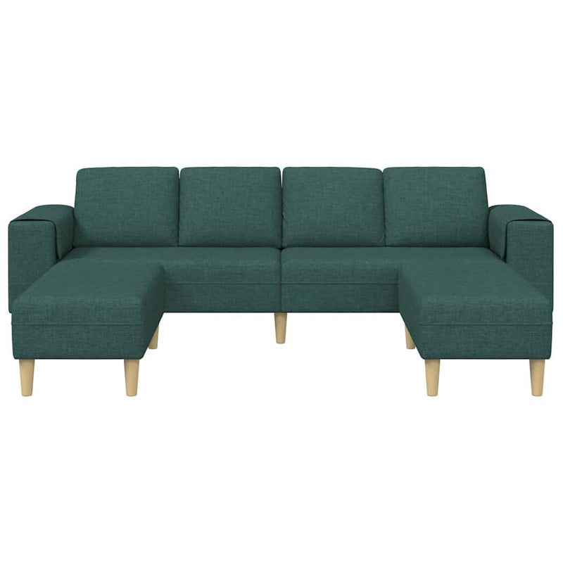 vidaXL Kanapé Szett Sötétzöld szövet