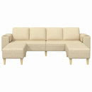 vidaXL Kanapé Szett Krém szövet