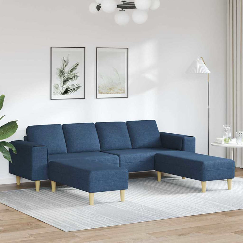 Kanapé Szett 3 pcs Kék szövet