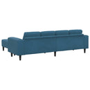 vidaXL Nappali Kanapé 3 pcs Kék 250 x 188 x 76 cm