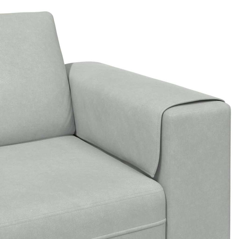Kanapé Szett 3 pcs Világosszürke Bársony