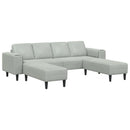 vidaXL Nappali Kanapé 3 pcs Világosszürke 250 x 188 x 76 cm