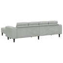 vidaXL Nappali Kanapé 3 pcs Világosszürke 250 x 188 x 76 cm