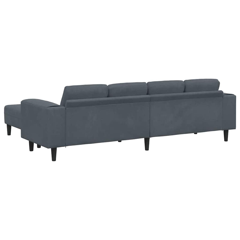 Kanapé Szett 3 pcs Sötétszürke Bársony