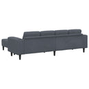 vidaXL Nappali Kanapé 3 pcs Sötétszürke 250 x 188 x 76 cm