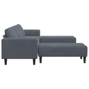 vidaXL Nappali Kanapé 3 pcs Sötétszürke 250 x 188 x 76 cm