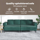 vidaXL Nappali Kanapé 3 pcs Sötétzöld 250 x 188 x 76 cm