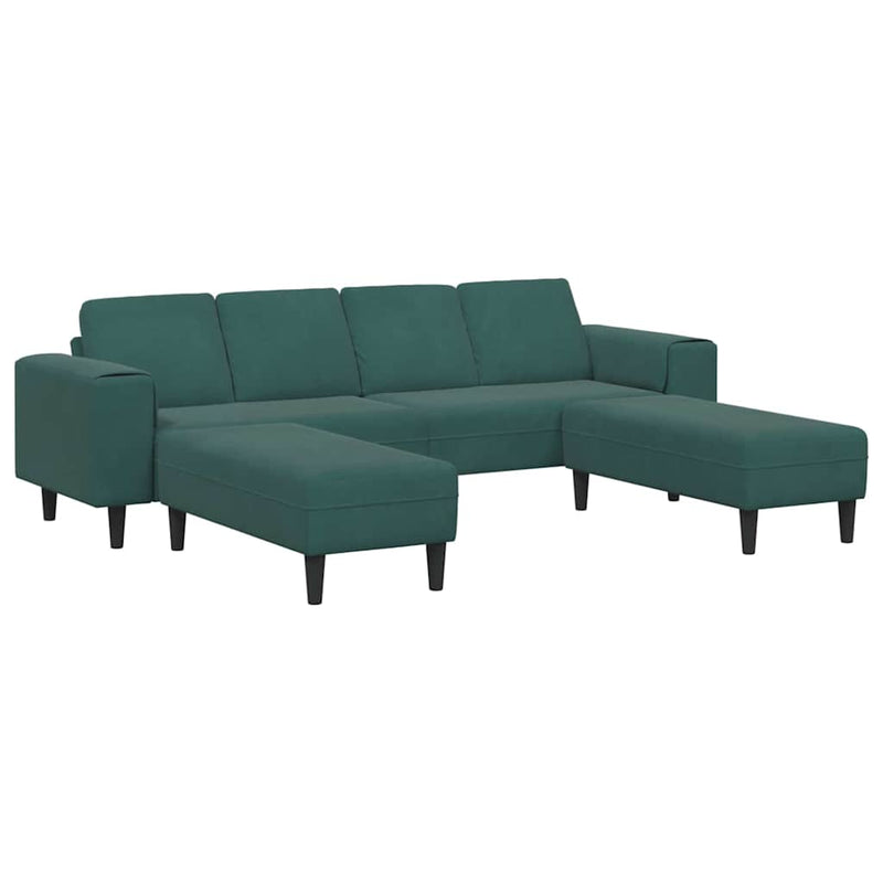 Kanapé Szett 3 pcs Sötétzöld Bársony