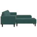 vidaXL Nappali Kanapé 3 pcs Sötétzöld 250 x 188 x 76 cm