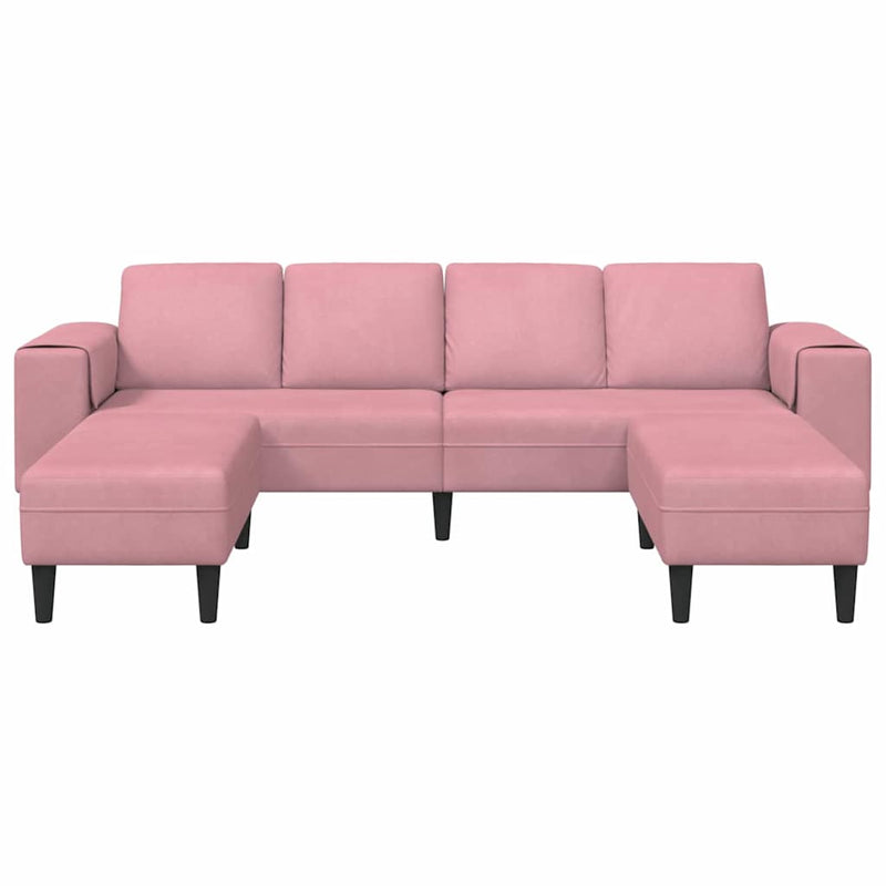 Kanapé Szett 3 pcs Rózsaszín Bársony