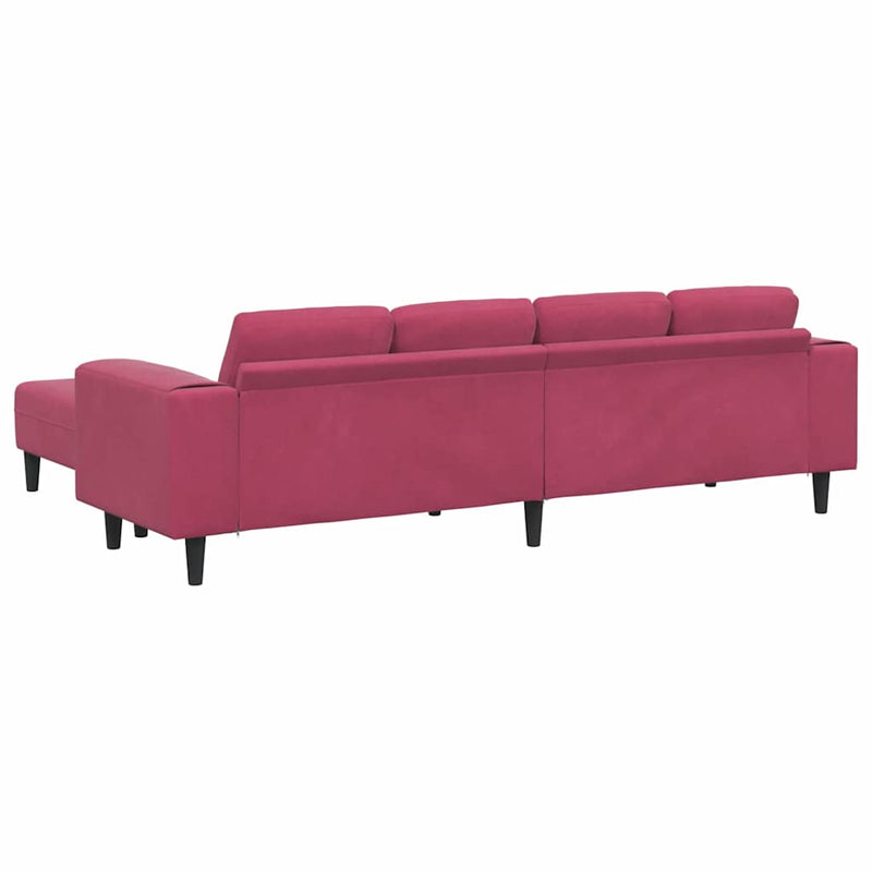 Kanapé Szett 3 pcs bordó Bársony