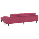 vidaXL Nappali Kanapé 3 pcs Bordó 250 x 188 x 76 cm