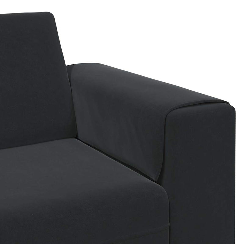Kanapé Szett 3 pcs Fekete Bársony