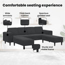 vidaXL Nappali Kanapé 3 pcs Fekete 250 x 188 x 76 cm