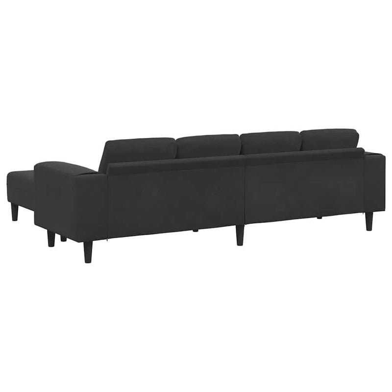 Kanapé Szett 3 pcs Fekete Bársony