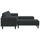 vidaXL Nappali Kanapé 3 pcs Fekete 250 x 188 x 76 cm